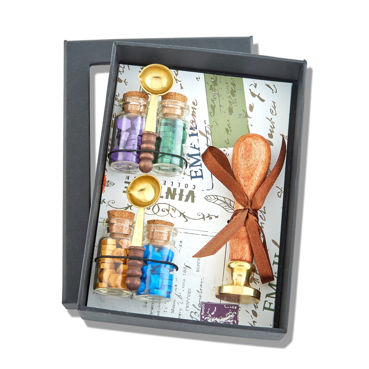 Bead Sealing Wax & Wax Seal Stamp Gift Set: Rose