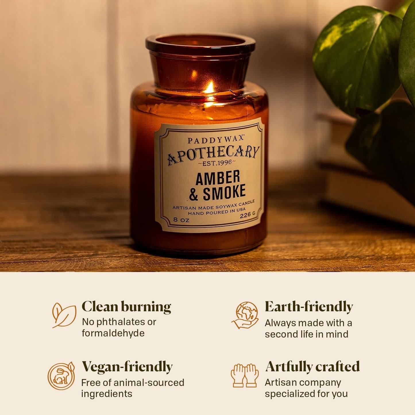 Paddy Wax Apothecary - Amber & Smoke - 8 oz Candle