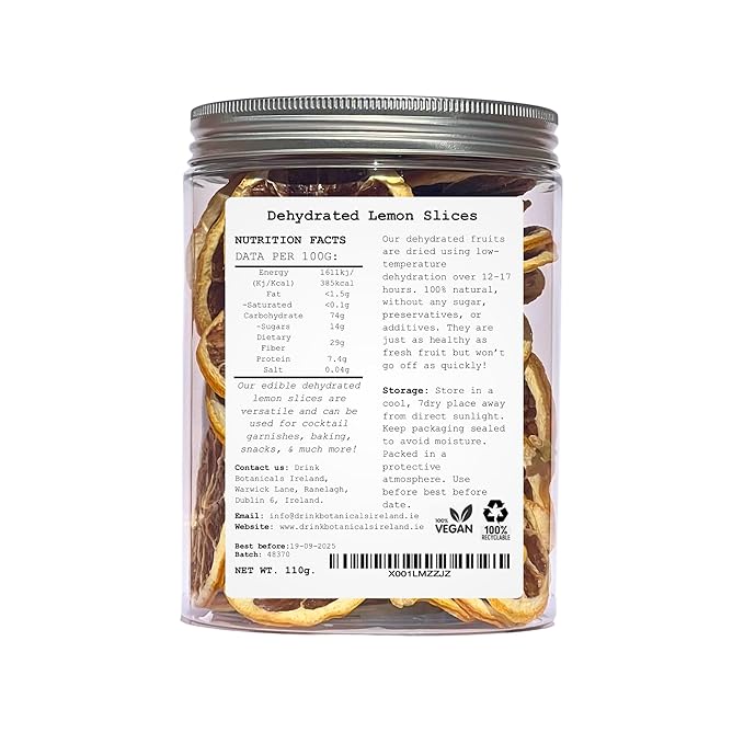 Drink Botanicals - Dehydrated Sliced LEMON Cocktail Garnish Wheels