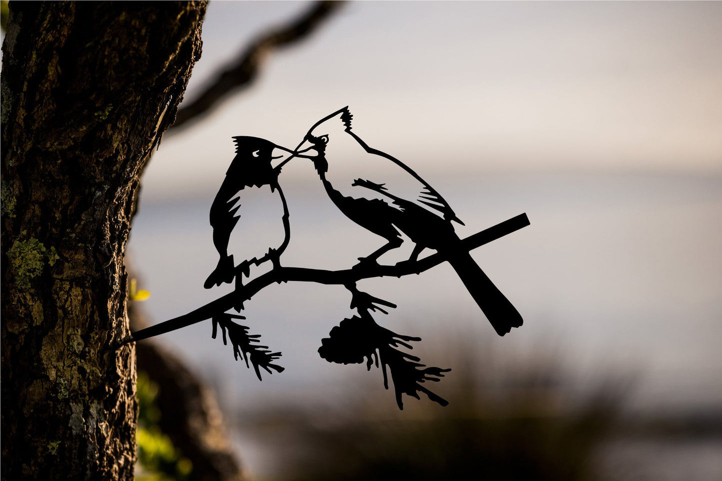 Metal Bird - Kissing Cardinals