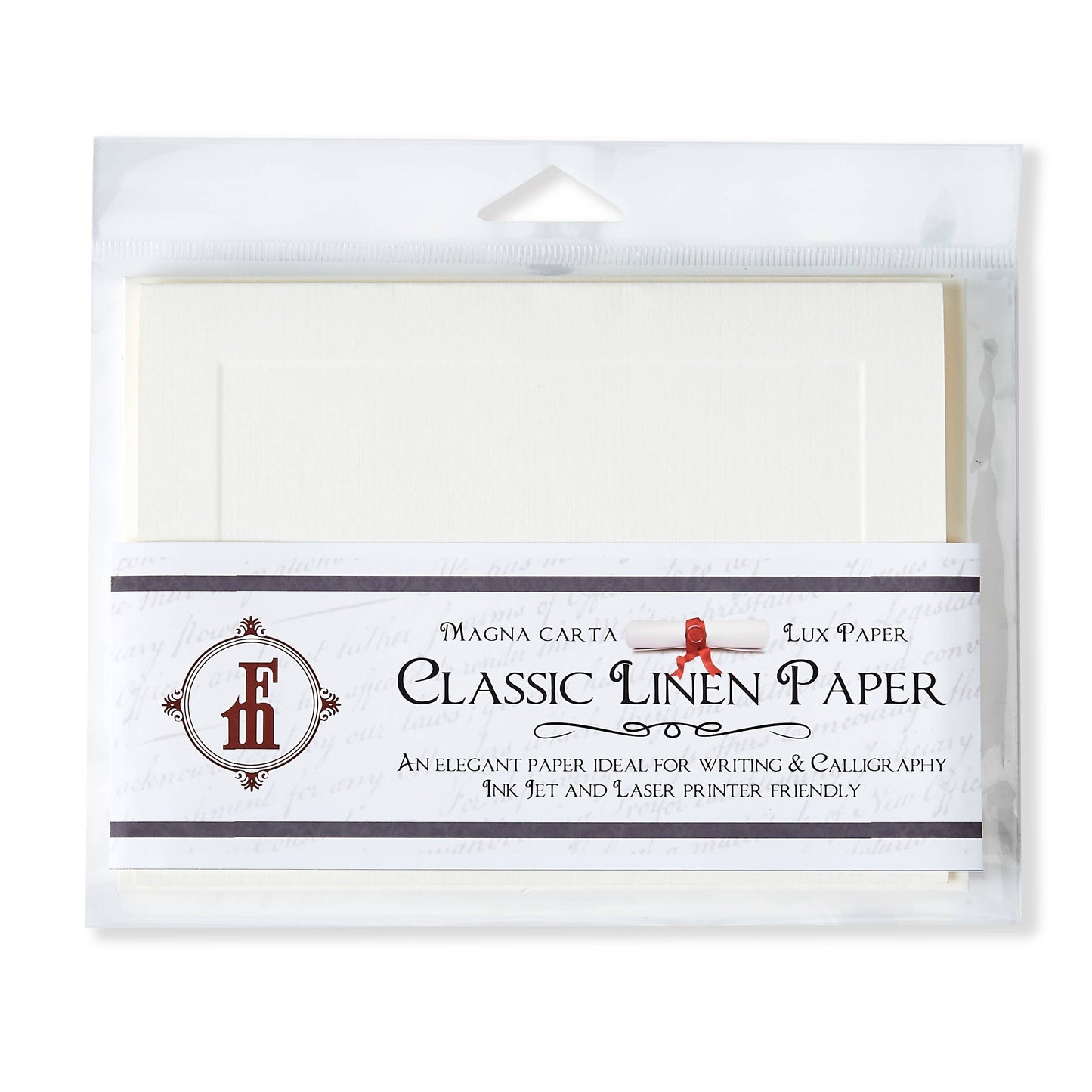 Classic Linen Note Card Set w/ Envelopes Brilliant White 8/8