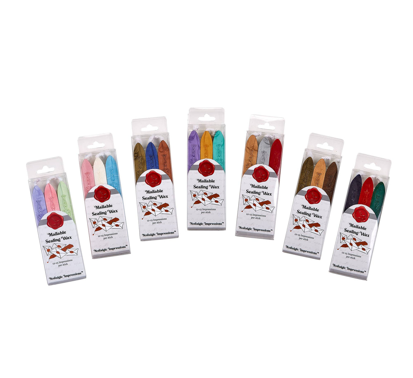 Sealing Wax Sticks with wick 3PK- 25+ colors: Burgundy