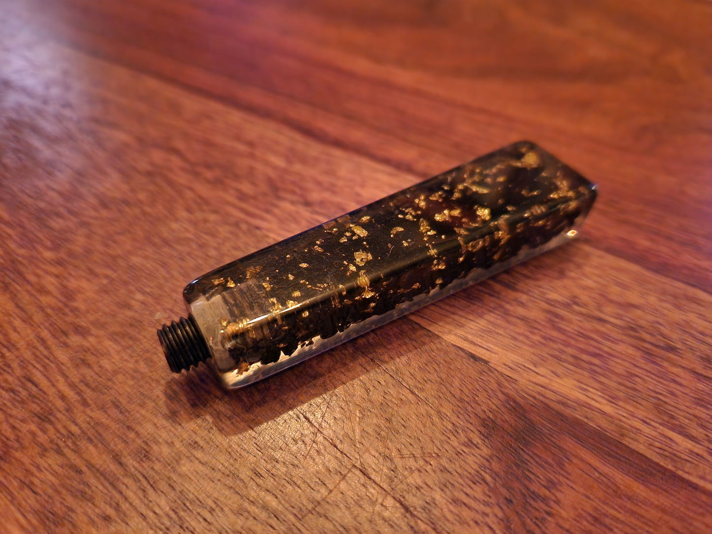 Resin Handle for Wax Seal Stamps  - Black with Gold Flake