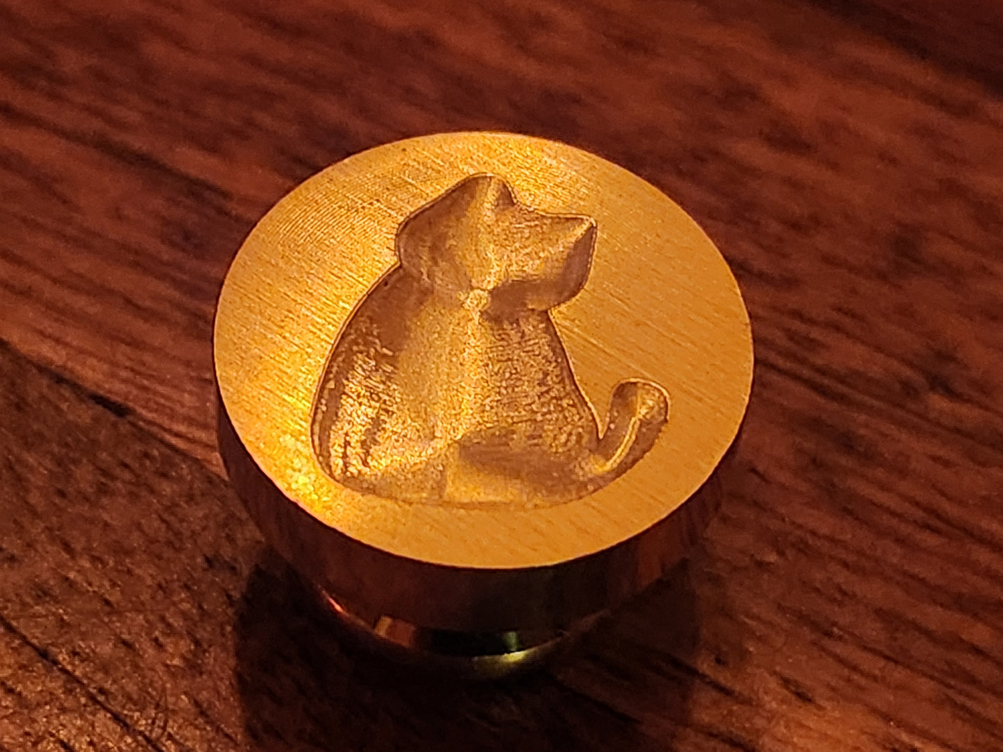 Brass Wax Seal Die - no handle: Sitting Cat