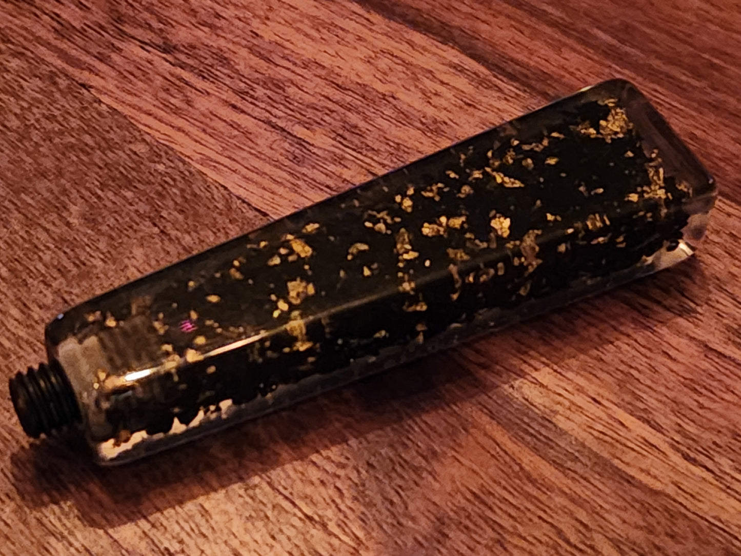 Resin Handle for Wax Seal Stamps  - Black with Gold Flake