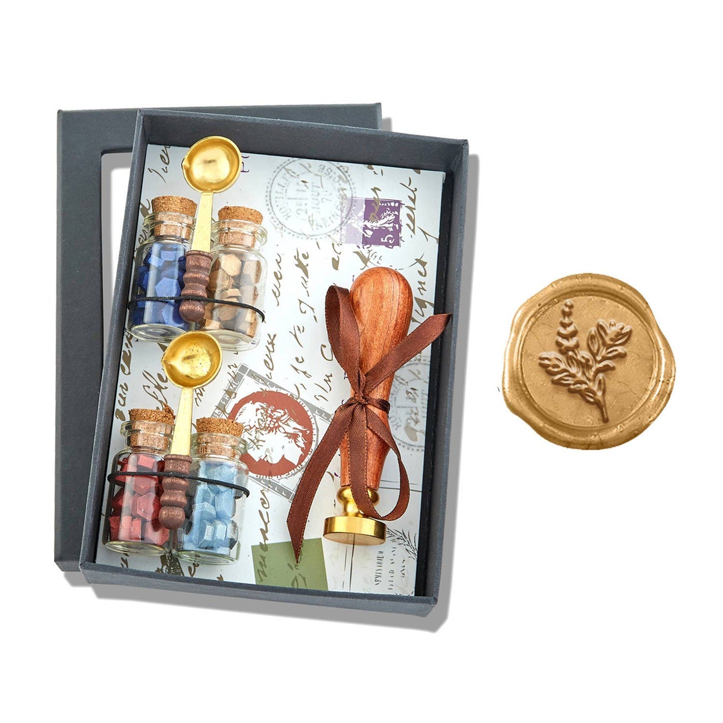 Bead Sealing Wax & Wax Seal Stamp Gift Set: Compass