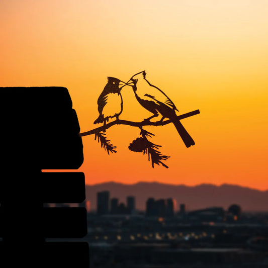 Metal Bird -  Kissing Cardinals