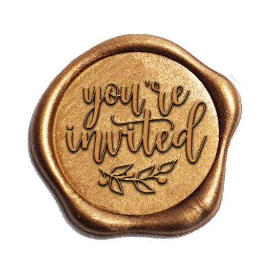 Wax Seal Stickers 1 1/4" - 25 Pk: "YOU'RE INVITED"