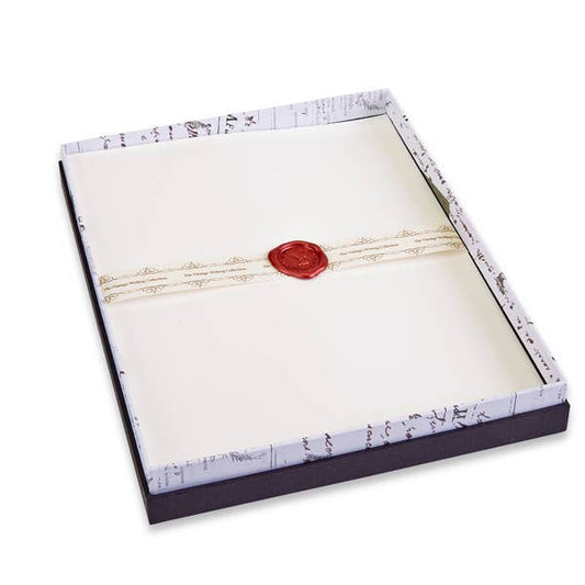 Classic Linen Brilliant White Stationery Set Gift Box-20/10
