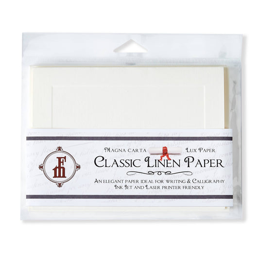 Classic Linen Note Card Set w/ Envelopes Brilliant White 8/8