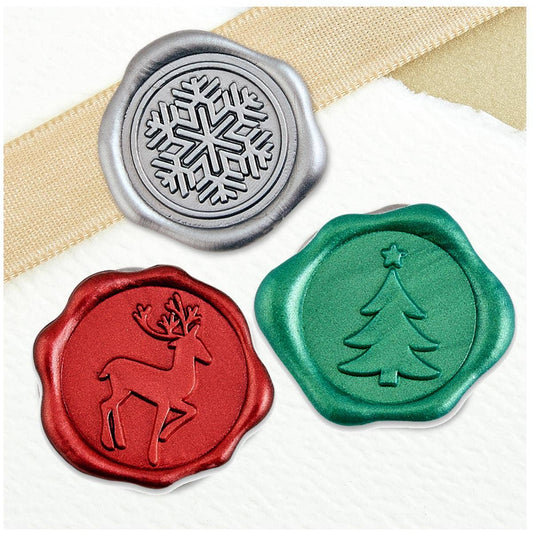 Wax Seal Stickers 1 1/4" - 25 Pk: CHRISTMAS TREE-Pine Green