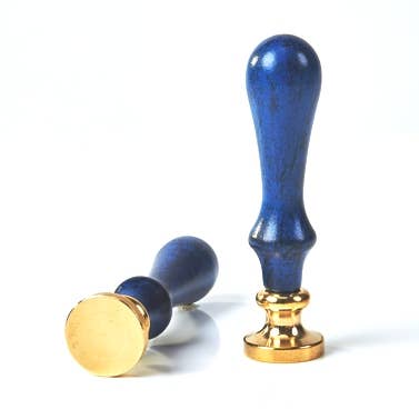 Classic Wood Handle for Wax Seal Stamps  - Distressed Blue